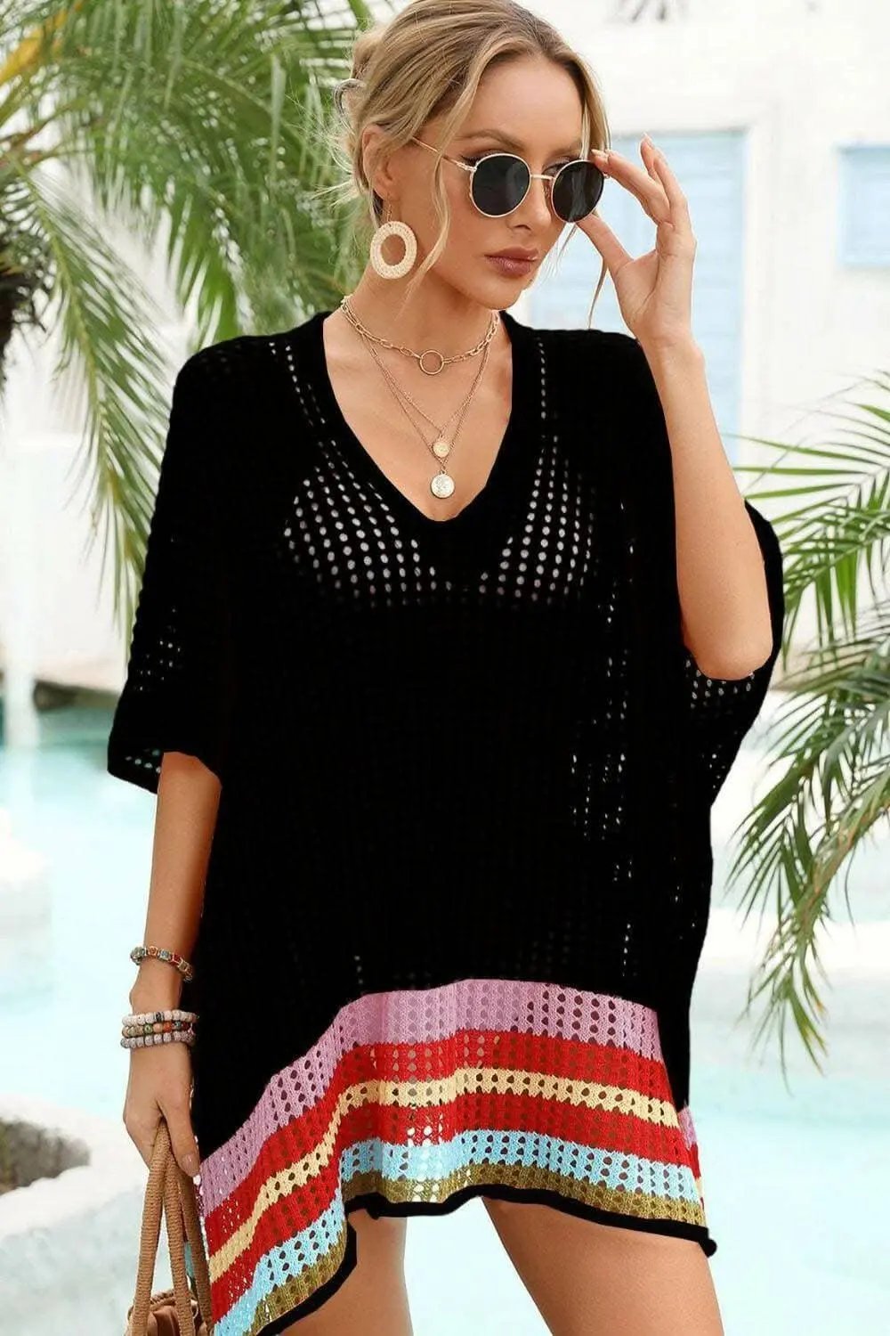 Vibrant crochet beach cover-up - Love Salve